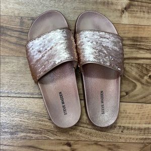 Steve Madden sequin slides